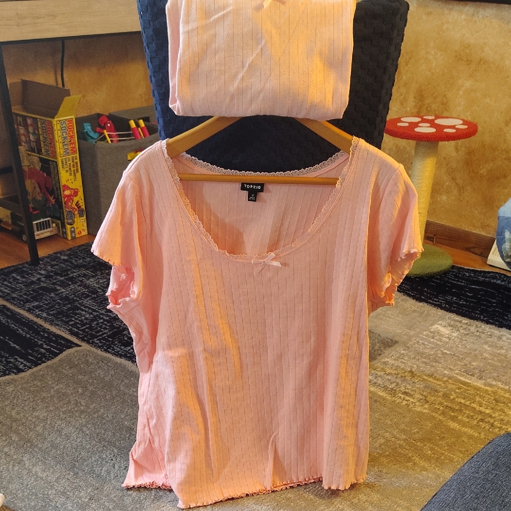 Torrid Blush Pink Ribbed Top